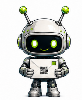 Mailiens robot holding a tracked mail piece