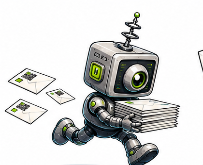 Mailiens robot delivering tracked mail